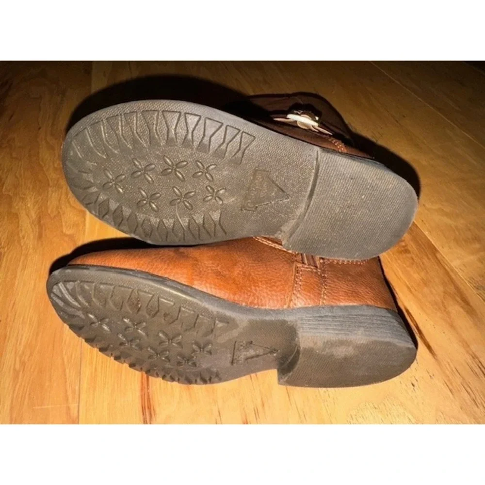 OshKosh Bgosh Lumi‎ Brown Faux Leather Tall Boots Girls Size 11M OF22K02H